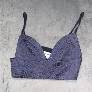 SuperDown XS Navy Snakeskin crop top